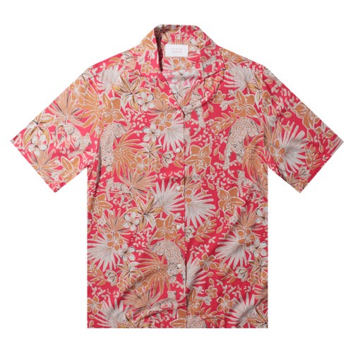 G하와이안-표범-레드 프리미엄 오버핏 하와이안 셔츠 favorite s/s series